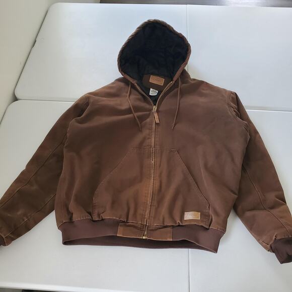 C.E. Schmidt Workwear Jacket Mens Extra Large Hooded Quilted Lined Duck Canvas - Picture 1 of 9